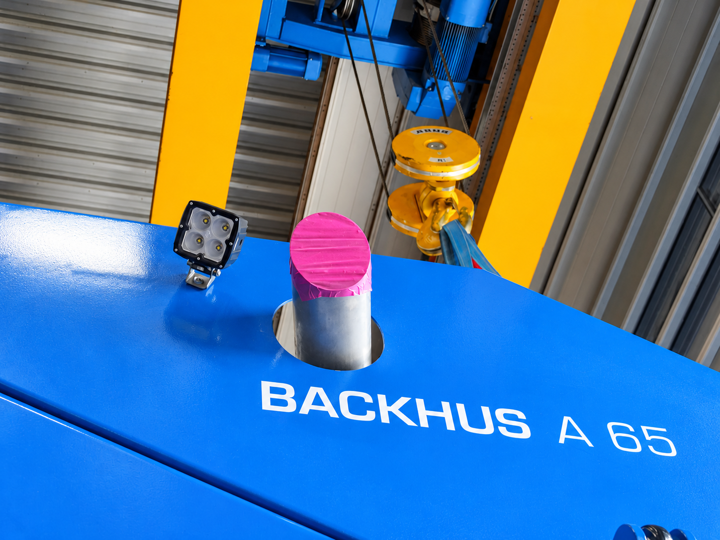 Lifting the BACKHUS A65 1769 for Transport Preparation